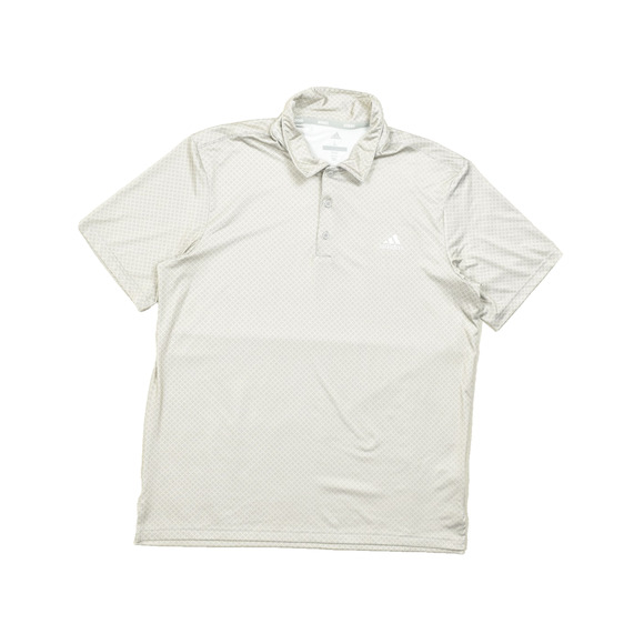 Adidas Golf Men's Polo Shirt Gray Polka Dot Short Sleeve Size L Polyester - Picture 1 of 8